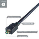 HDMI to HDMI D Micro Connector Cable - Male to Male Gold Connectors.