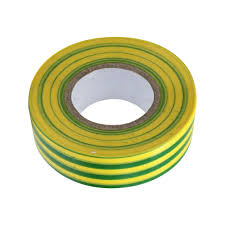 green and yellow electrical earth insulation tape