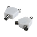 Coaxial (M) to 2 x Coaxial (F) Splitter