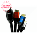 BLACK RED BLUE SILVER HDMI 8K CABLE BUNDLE